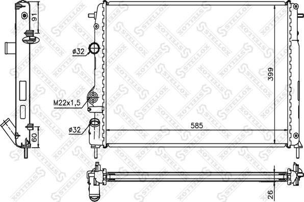 Stellox 10-25038-SX - Радиатор, охлаждение двигателя autospares.lv