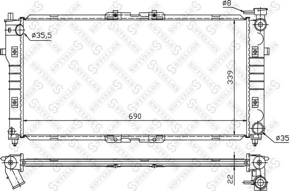 Stellox 10-25033-SX - Радиатор, охлаждение двигателя autospares.lv