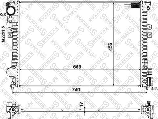 Stellox 10-25028-SX - Радиатор, охлаждение двигателя autospares.lv