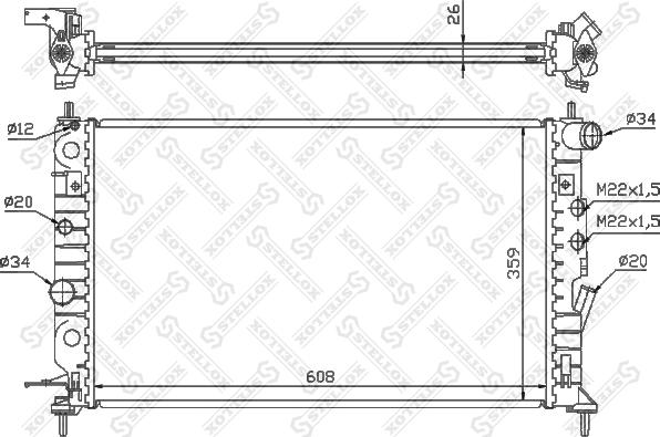 Stellox 10-25140-SX - Радиатор, охлаждение двигателя autospares.lv