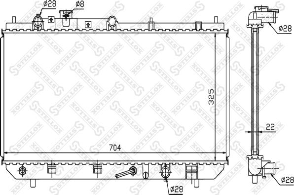 Stellox 10-25147-SX - Радиатор, охлаждение двигателя autospares.lv