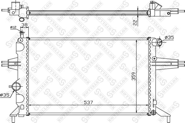 Stellox 10-25163-SX - Радиатор, охлаждение двигателя autospares.lv