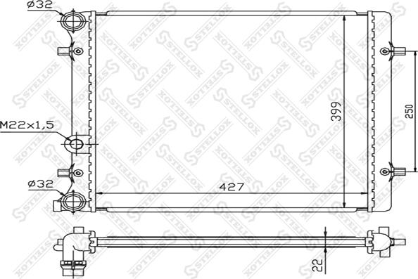 Stellox 10-25109-SX - Радиатор, охлаждение двигателя autospares.lv