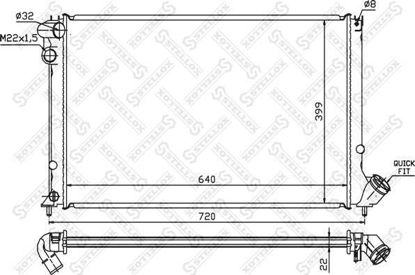 Stellox 10-25105-SX - Радиатор, охлаждение двигателя autospares.lv