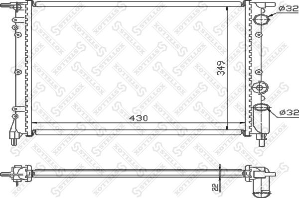 Stellox 10-25106-SX - Радиатор, охлаждение двигателя autospares.lv