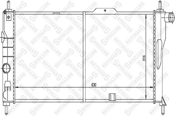 Stellox 10-25100-SX - Радиатор, охлаждение двигателя autospares.lv