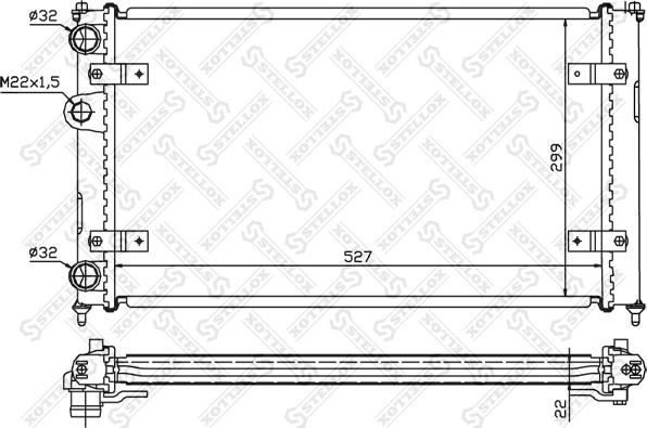 Stellox 10-25108-SX - Радиатор, охлаждение двигателя autospares.lv