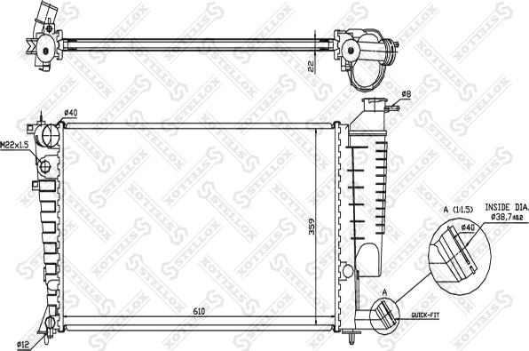 Stellox 10-25119-SX - Радиатор, охлаждение двигателя autospares.lv