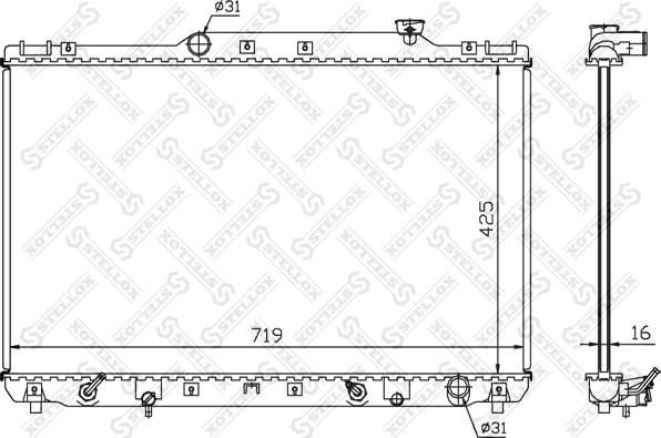 Stellox 10-25111-SX - Радиатор, охлаждение двигателя autospares.lv