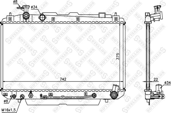 Stellox 10-25185-SX - Радиатор, охлаждение двигателя autospares.lv