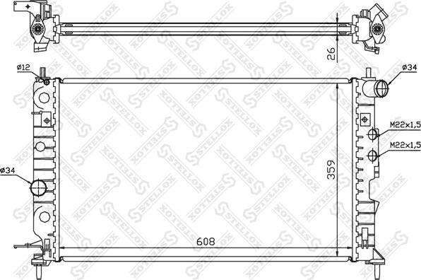 Stellox 10-25124-SX - Радиатор, охлаждение двигателя autospares.lv