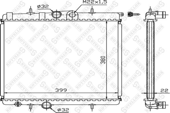 Stellox 10-25122-SX - Радиатор, охлаждение двигателя autospares.lv