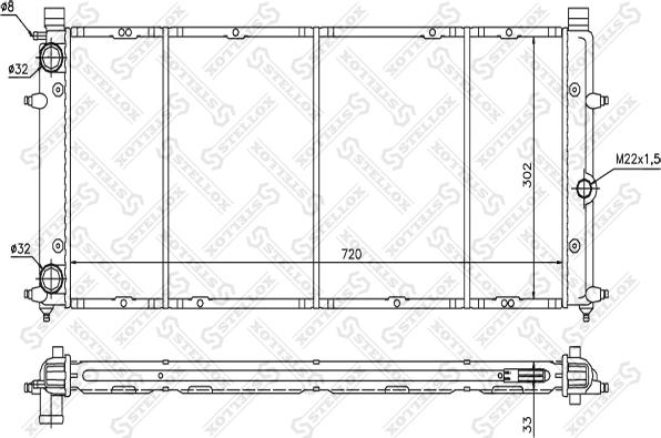 Stellox 10-25127-SX - Радиатор, охлаждение двигателя autospares.lv