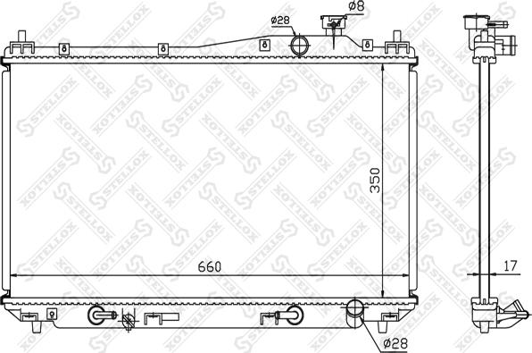 Stellox 10-25172-SX - Радиатор, охлаждение двигателя autospares.lv