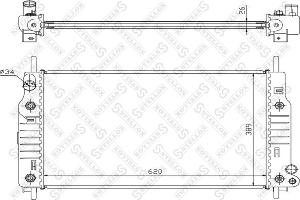 Stellox 10-25803-SX - Радиатор, охлаждение двигателя autospares.lv