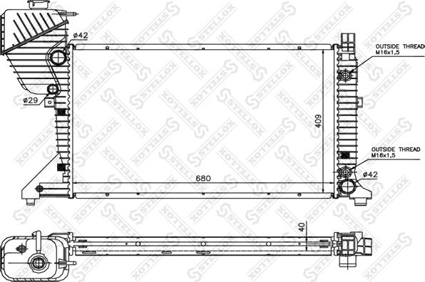 Stellox 10-25880-SX - Радиатор, охлаждение двигателя autospares.lv