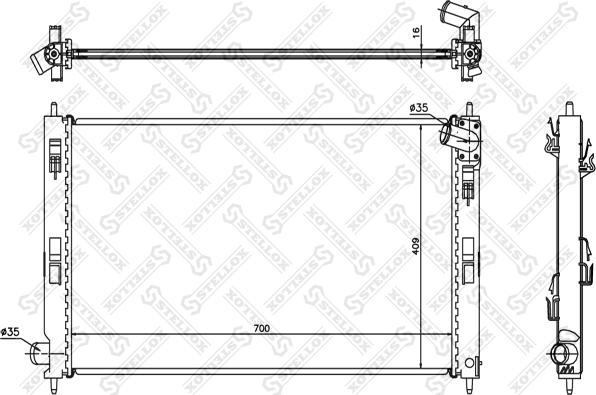 Stellox 10-25349-SX - Радиатор, охлаждение двигателя autospares.lv