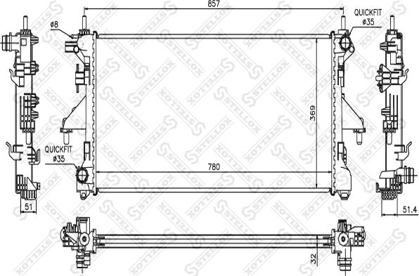 Stellox 10-25355-SX - Радиатор, охлаждение двигателя autospares.lv