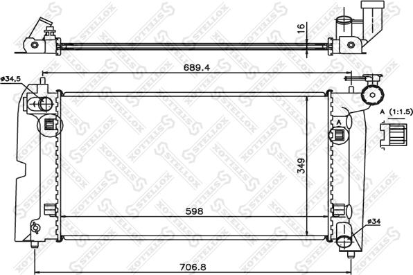 Stellox 10-25362-SX - Радиатор, охлаждение двигателя autospares.lv