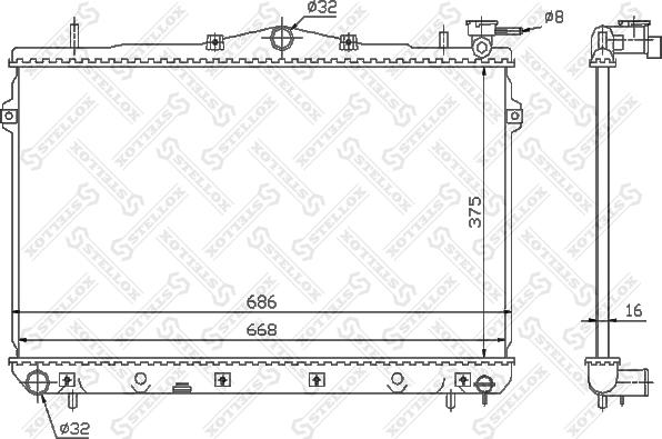 Stellox 10-25304-SX - Радиатор, охлаждение двигателя autospares.lv