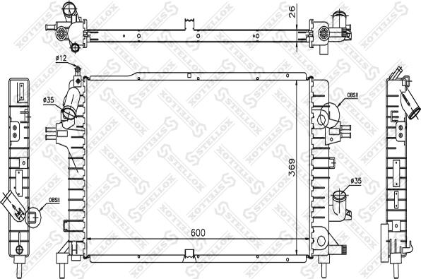 Stellox 10-25388-SX - Радиатор, охлаждение двигателя autospares.lv