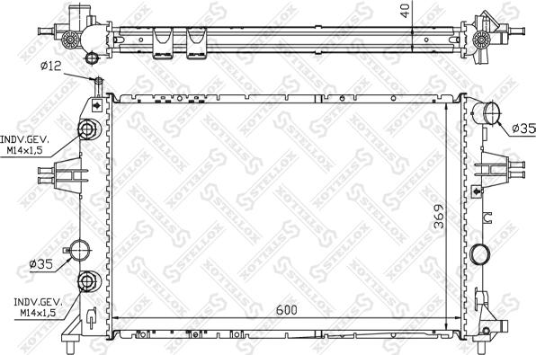 Stellox 10-25387-SX - Радиатор, охлаждение двигателя autospares.lv