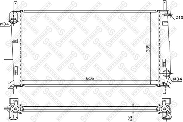 Stellox 10-25291-SX - Радиатор, охлаждение двигателя autospares.lv