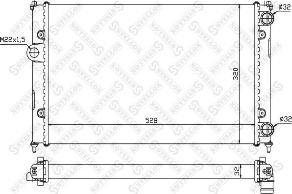 Stellox 10-25244-SX - Радиатор, охлаждение двигателя autospares.lv