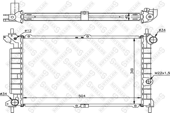 Stellox 10-25259-SX - Радиатор, охлаждение двигателя autospares.lv