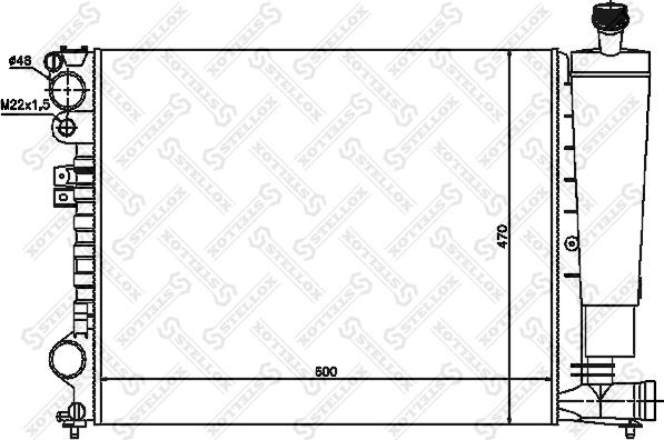 Stellox 10-25209-SX - Радиатор, охлаждение двигателя autospares.lv