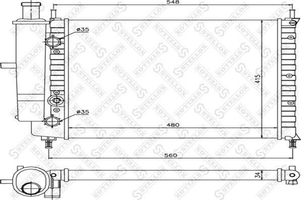 Stellox 10-25210-SX - Радиатор, охлаждение двигателя autospares.lv