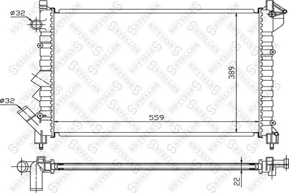 Stellox 10-25230-SX - Радиатор, охлаждение двигателя autospares.lv