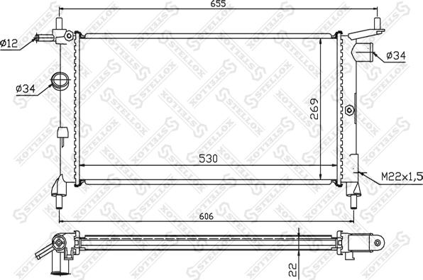 Stellox 10-25225-SX - Радиатор, охлаждение двигателя autospares.lv