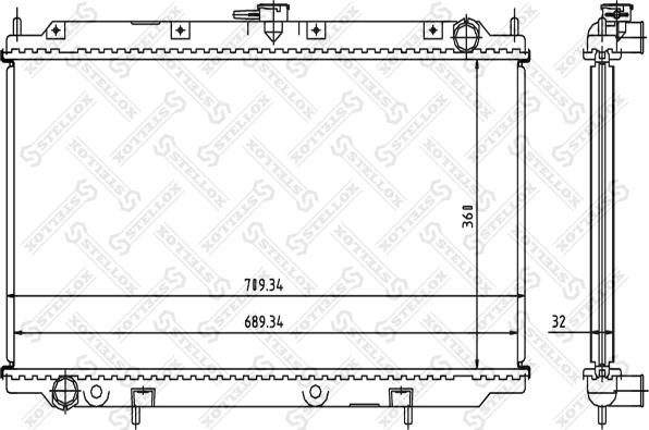 Stellox 10-25222-SX - Радиатор, охлаждение двигателя autospares.lv