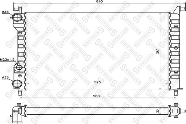 Stellox 10-25735-SX - Радиатор, охлаждение двигателя autospares.lv