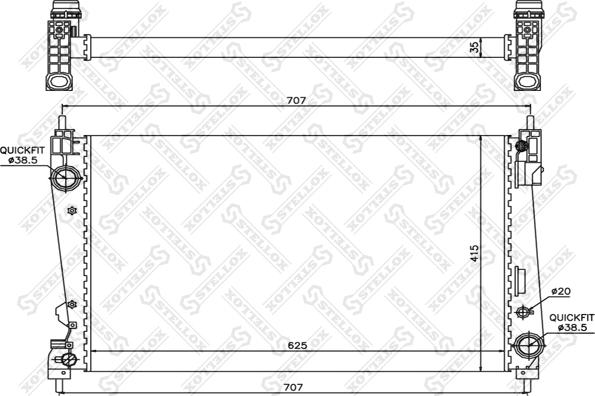 Stellox 10-25770-SX - Радиатор, охлаждение двигателя autospares.lv