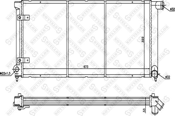 Stellox 10-26412-SX - Радиатор, охлаждение двигателя autospares.lv