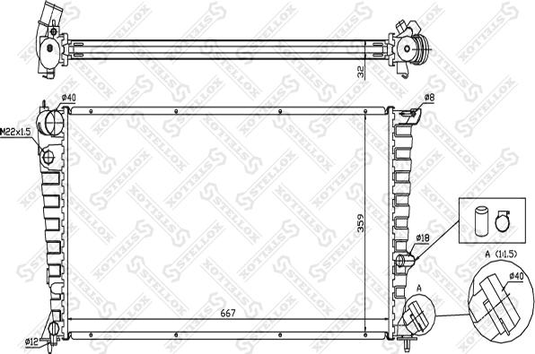 Stellox 10-26094-SX - Радиатор, охлаждение двигателя autospares.lv