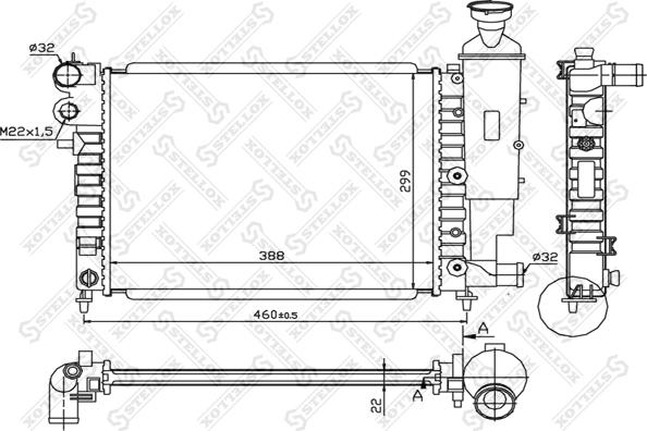 Stellox 10-26098-SX - Радиатор, охлаждение двигателя autospares.lv