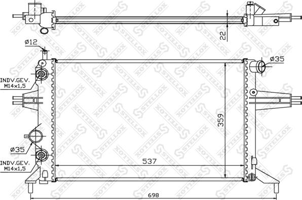 Stellox 10-26066-SX - Радиатор, охлаждение двигателя autospares.lv