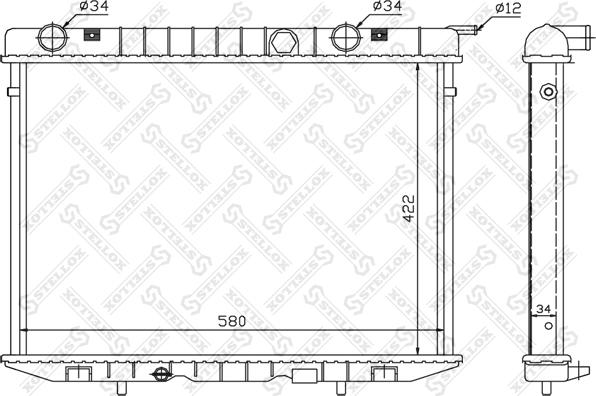 Stellox 10-26008-SX - Радиатор, охлаждение двигателя autospares.lv