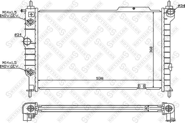 Stellox 10-26011-SX - Радиатор, охлаждение двигателя autospares.lv