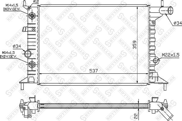 Stellox 10-26013-SX - Радиатор, охлаждение двигателя autospares.lv