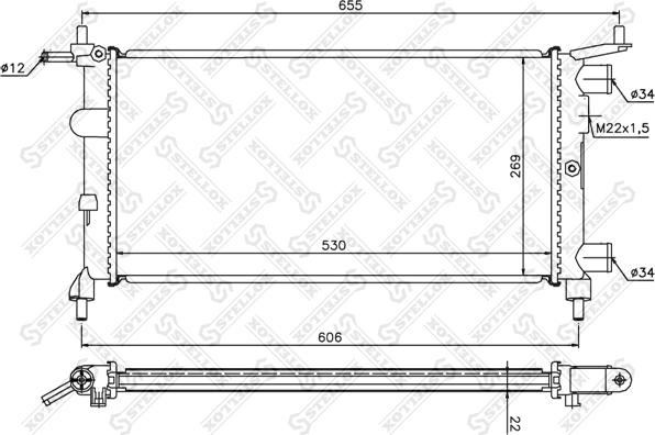 Stellox 10-26075-SX - Радиатор, охлаждение двигателя autospares.lv