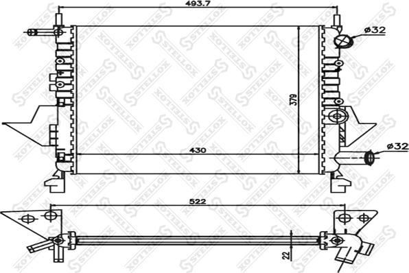 Stellox 10-26190-SX - Радиатор, охлаждение двигателя autospares.lv