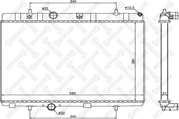 Stellox 10-26119-SX - Радиатор, охлаждение двигателя autospares.lv