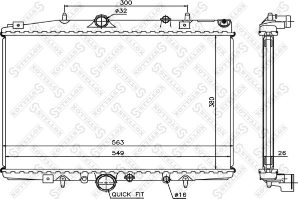 Stellox 10-26136-SX - Радиатор, охлаждение двигателя autospares.lv