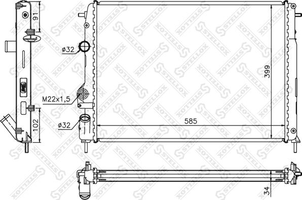 Stellox 10-26174-SX - Радиатор, охлаждение двигателя autospares.lv