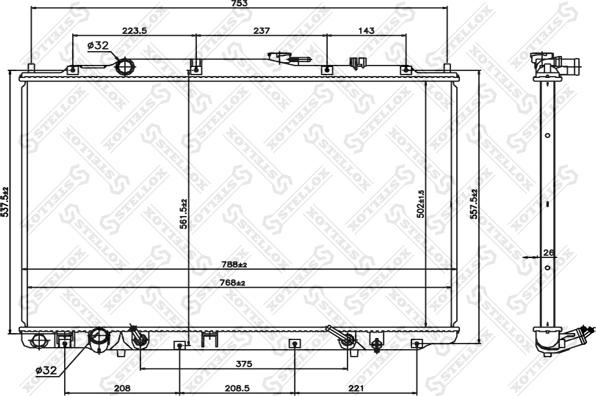 Stellox 10-26777-SX - Радиатор, охлаждение двигателя autospares.lv