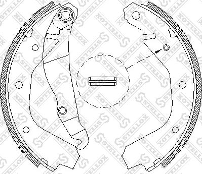 Stellox 102 100-SX - Комплект тормозных колодок, барабанные autospares.lv